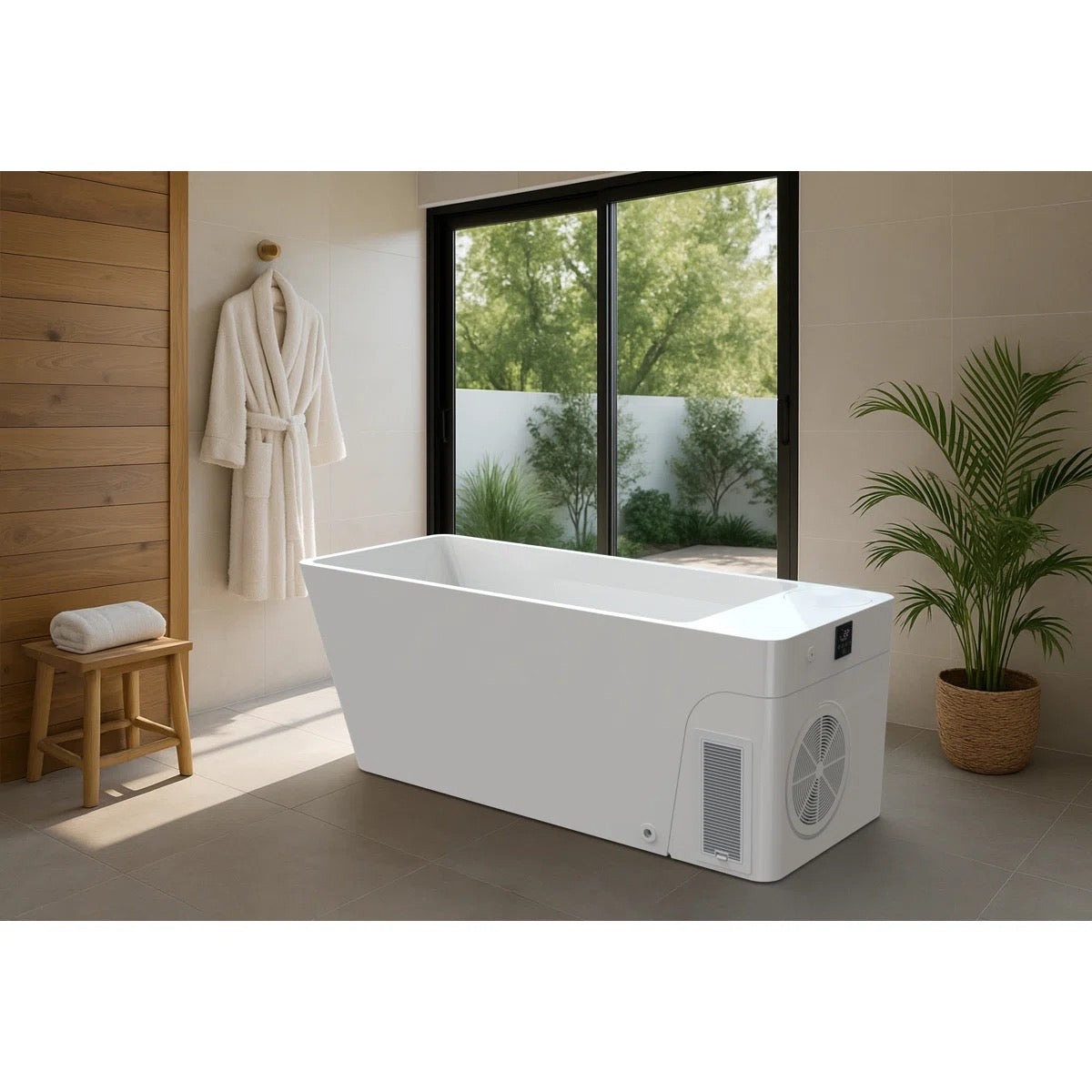 Frost Cold Plunge Tub| Integrated 1HP Chiller|37°F–108°F Temperature Control| Premium Acrylic|Indoor & Outdoor Use| User-friendly installation