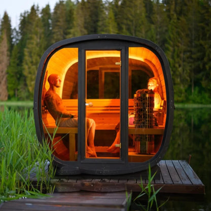 Auris Two Luxury Outdoor Cedar Sauna|3–4 Person|Premium Canadian Red Cedar|Spacious Modern Design|