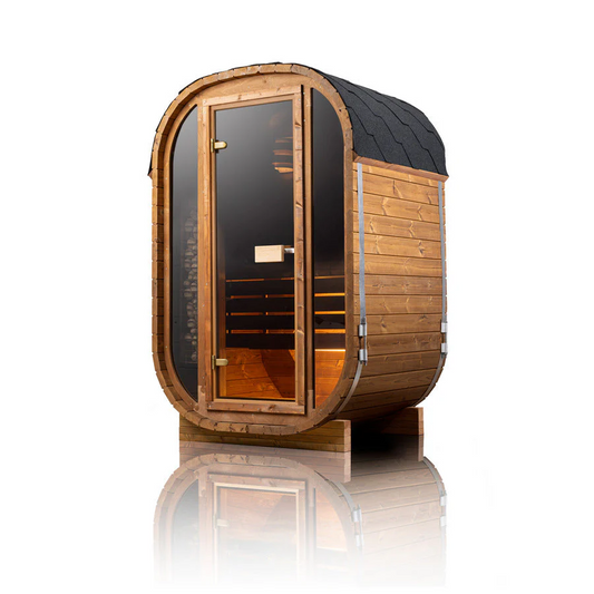 Auris One Luxury Outdoor Cedar Sauna|1–2 Person|Premium Canadian Red Cedar|4.5kW Harvia KIP Heater|Wooden bucket full kit