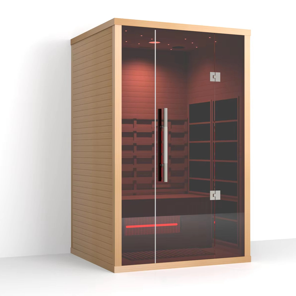 Lumin Two Far Infrared Sauna|2 Person| Premium Canadian Hemlock| Touchscreen control panel| Ventilation window|Built-in speakers|Oxygen ionizer|USB/FM radio