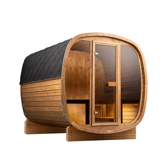 Auris Two Luxury Outdoor Cedar Sauna|3–4 Person|Premium Canadian Red Cedar|Spacious Modern Design|