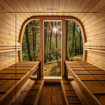 Auris Two Luxury Outdoor Cedar Sauna|3–4 Person|Premium Canadian Red Cedar|Spacious Modern Design|