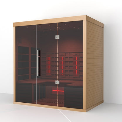 Lumin Three Far Infrared Sauna|3 Person, Premium Canadian Hemlock|Modern Control Panel|Ventilation Window||Easy Setup