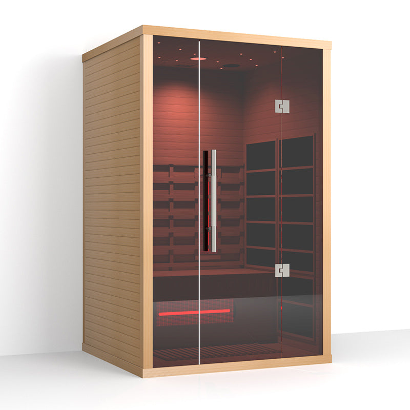 Lumin Two Far Infrared Sauna|2 Person| Premium Canadian Hemlock| Touchscreen control panel| Ventilation window|Built-in speakers|Oxygen ionizer|USB/FM radio