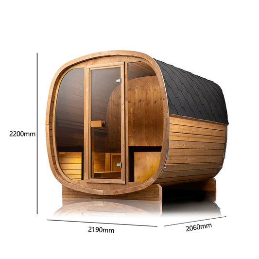 Auris Two Luxury Outdoor Cedar Sauna|3–4 Person|Premium Canadian Red Cedar|Spacious Modern Design|