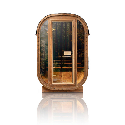Auris One Luxury Outdoor Cedar Sauna|1–2 Person|Premium Canadian Red Cedar|4.5kW Harvia KIP Heater|Wooden bucket full kit