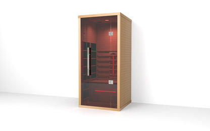 Lumin One Far Infrared Sauna|1 Person| Premium Canadian Hemlock| Plug & Play 110V/120V|Far-infrared heat|Computer control panel