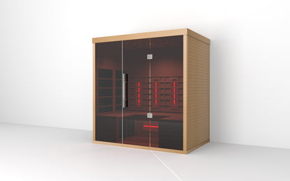 Lumin Three Far Infrared Sauna|3 Person, Premium Canadian Hemlock|Modern Control Panel|Ventilation Window||Easy Setup