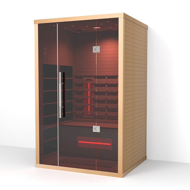 Lumin Two Far Infrared Sauna|2 Person| Premium Canadian Hemlock| Touchscreen control panel| Ventilation window|Built-in speakers|Oxygen ionizer|USB/FM radio