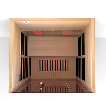 Lumin Two Far Infrared Sauna|2 Person| Premium Canadian Hemlock| Touchscreen control panel| Ventilation window|Built-in speakers|Oxygen ionizer|USB/FM radio